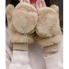 ボア手袋 裏起毛ミトングローブ あったか