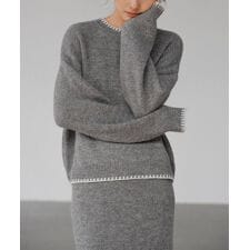 ニットセットアップ 上下セット 配色