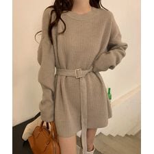 ニットワンピース レディース ベルト付き