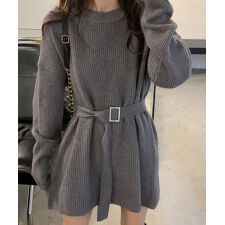 ニットワンピース レディース ベルト付き