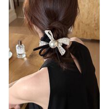 ヘアゴム シュシュ レース蝶結び 韓国風