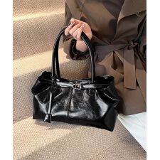 オイルワックス風合皮トートバッグ肩掛け鞄