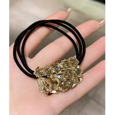 幾何柄ヘアゴムヘアリング キラキラ髪留め