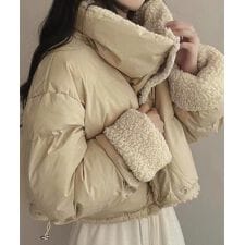 ボアブルゾン リバーシブル中綿ジャケット