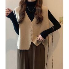 ミニミニストア(miniministore)のニットベスト ニットジレ 重ね着 秋冬服