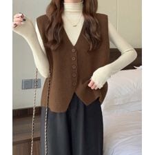 ミニミニストア(miniministore)のニットベスト ニットジレ 重ね着 秋冬服