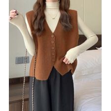 ミニミニストア(miniministore)のニットベスト ニットジレ 重ね着 秋冬服