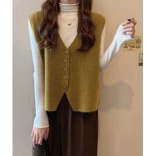 ミニミニストア(miniministore)のニットベスト ニットジレ 重ね着 秋冬服