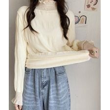 裏起毛シャーリングブラウス韓国風トップス