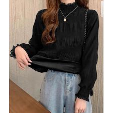 裏起毛シャーリングブラウス韓国風トップス