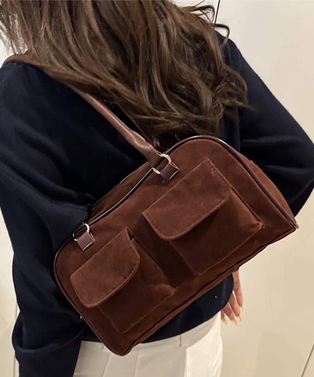 ショルダーバッグ ハンドバッグスエード調