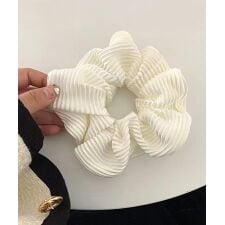 プリーツシュシュ ヘアゴム ボリューム