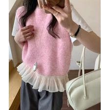 ニットベスト レディースチョッキ 重ね着