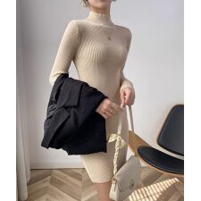 ニットワンピース 長袖 タイトワンピース