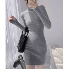 ニットワンピース 長袖 タイトワンピース