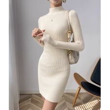 ニットワンピース 長袖 タイトワンピース
