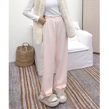 ギンガムチェック ルームパンツ表裏微起毛