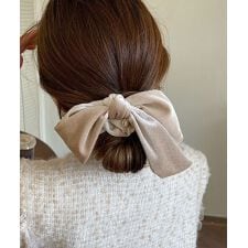 リボン付きシュシュ ヘアゴム 韓国風