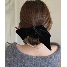 リボン付きシュシュ ヘアゴム 韓国風