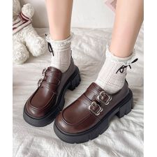 厚底ローファー 美脚 レディース 韓国風