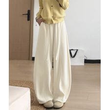 ワイドカーブパンツレディースワイドパンツ