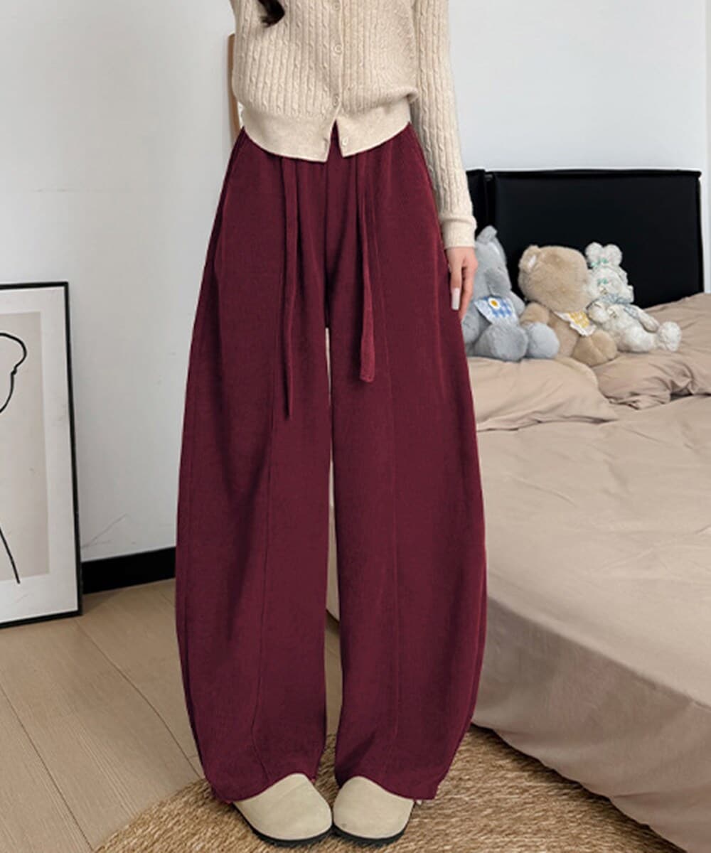 ワイドカーブパンツレディースワイドパンツ