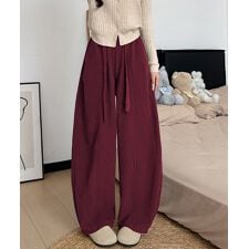 ワイドカーブパンツレディースワイドパンツ