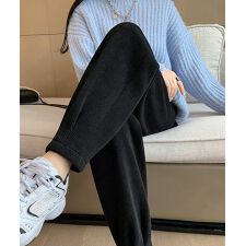 裏起毛コーデュロイテーパードパンツ9分丈