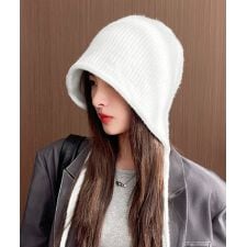 耳あて付き ニットハット 小顔ニット帽子
