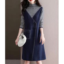 レイヤード風ニットワンピース レディース