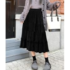 ティアードスカート コーデュロイスカート