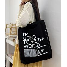 英字ロゴトートバッグa4縦型バッグ帆布鞄