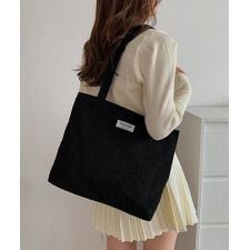 コーデュロイ大容量トートバッグレディース