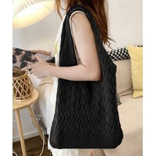 透かし編みニットバッグ韓国風トートバッグ