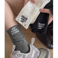 靴下セット韓国風サイドロゴソックス4足組