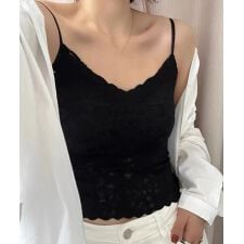 カップ付きブラトップ レースキャミソール