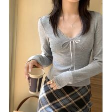 カップ付きトップス レディース Vネック