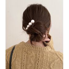 フェイクパール ヘアクリップ 大人可愛い