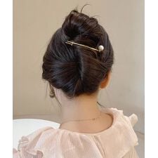 お洒落 上品 パール調バレッタ