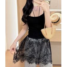 カップ付きレースキャミソール レディース