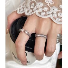 オープンリングセット フェイクパール指輪