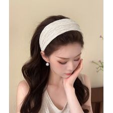 プリーツワイドカチューシャ幅広ヘアバンド