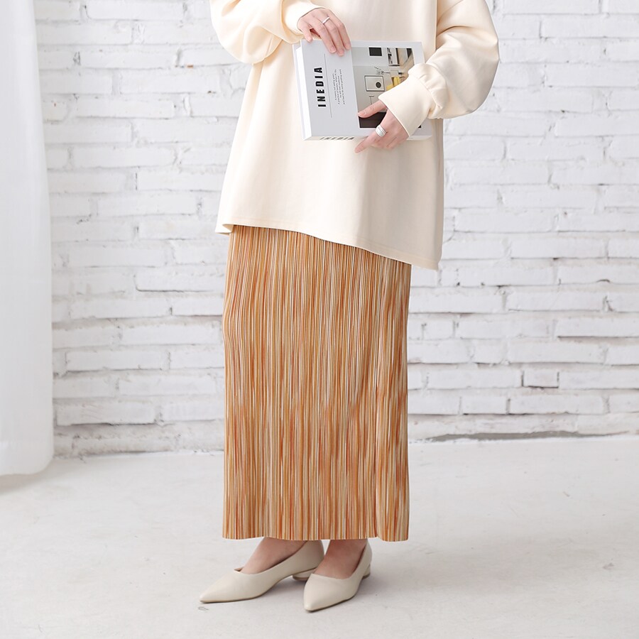 抽象デザイン タイトスカート ベージュ Noble（ノーブル）の「リブニットタイトスカート（スカート）」 - WEAR
