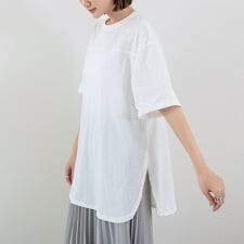サイドスリット入りビックシルエットTシャツ Tシャツ トップス レディース