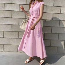 ストライプシャツワンピース ワンピース ロング マキシ