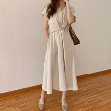 ウエストマークシャツワンピース ワンピース ロング シンプル