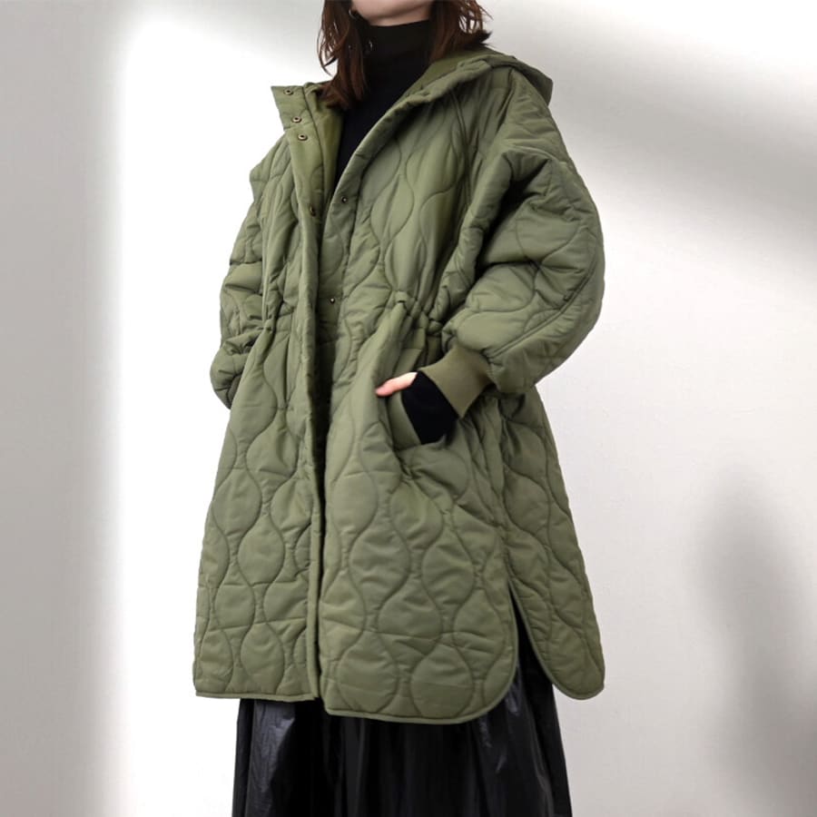 Black by moussy キルティング ロングベスト コート ★ Black by 詰める moussy キルティング ロングベスト コート ☆