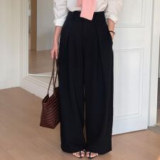 フロントワイドタックパンツ