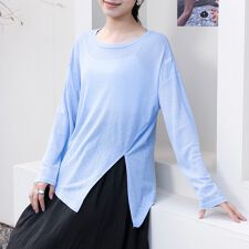 選べる2タイプ！ラウンドネックシアートップス