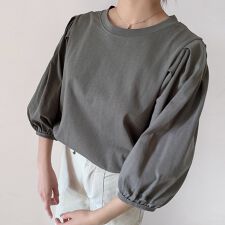 ボリュームスリーブ 7分袖トップス